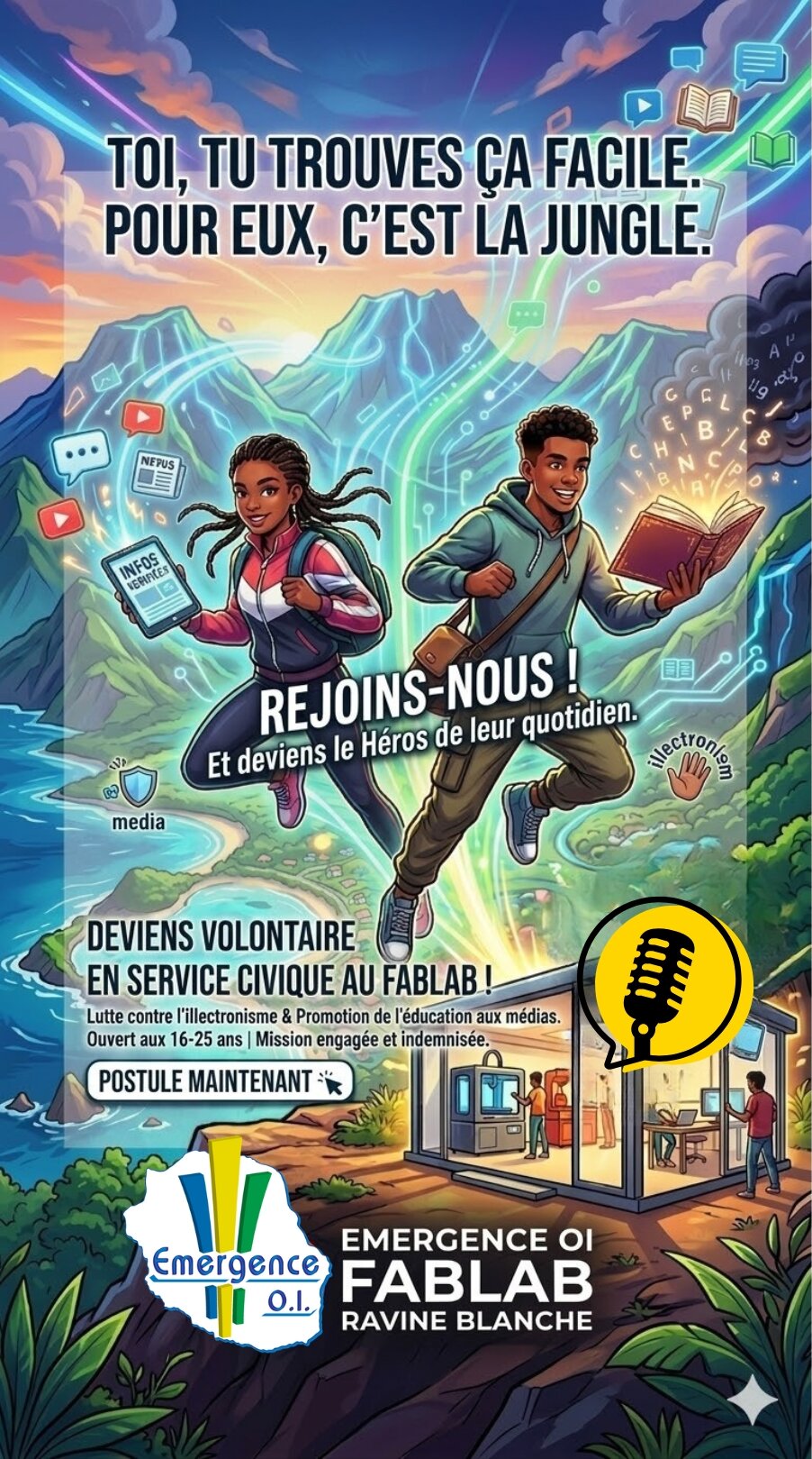 Recrutement Service Civique au FabLab Ravine Blanche - Emergence OI